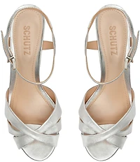 Schutz Keefa Leather Platform Ankle Strap Sandals