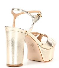 Schutz Keefa Leather Platform Ankle Strap Sandals
