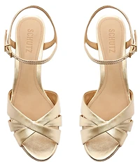 Schutz Keefa Leather Platform Ankle Strap Sandals
