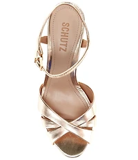 Schutz Keefa Leather Platform Ankle Strap Sandals