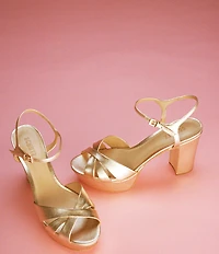Schutz Keefa Leather Platform Ankle Strap Sandals