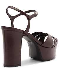 Schutz Keefa Leather Platform Block Heel Sandals