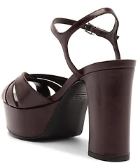 Schutz Keefa Leather Platform Block Heel Sandals
