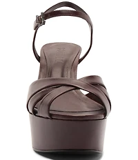 Schutz Keefa Leather Platform Block Heel Sandals