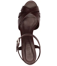 Schutz Keefa Leather Platform Block Heel Sandals