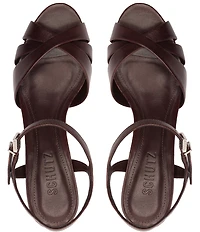Schutz Keefa Leather Platform Block Heel Sandals