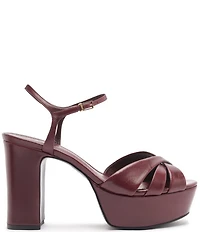 Schutz Keefa Leather Platform Block Heel Sandals