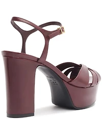 Schutz Keefa Leather Platform Block Heel Sandals