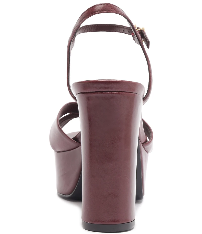 Schutz Keefa Leather Platform Block Heel Sandals
