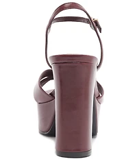 Schutz Keefa Leather Platform Block Heel Sandals