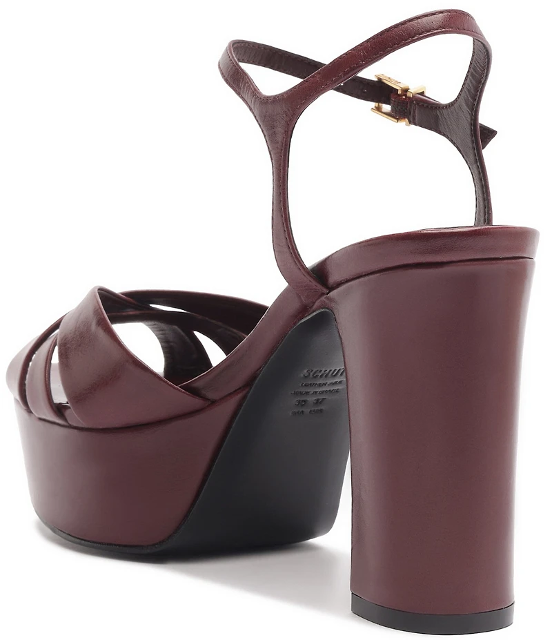 Schutz Keefa Leather Platform Block Heel Sandals