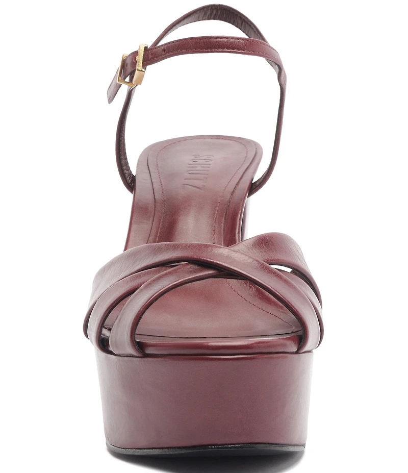 Schutz Keefa Leather Platform Block Heel Sandals