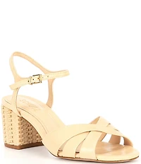 Schutz Keefa Mid Leather Ankle Strap Sandals