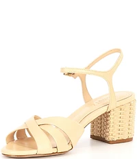 Schutz Keefa Mid Leather Ankle Strap Sandals