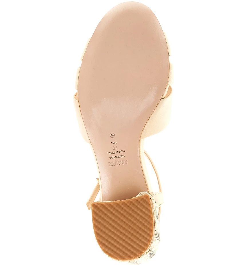 Schutz Keefa Mid Leather Ankle Strap Sandals