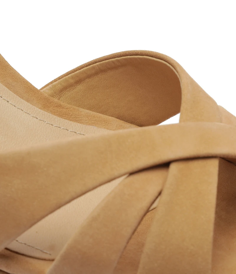 Schutz Keefa Suede Platform Ankle Strap Block Heel Sandals