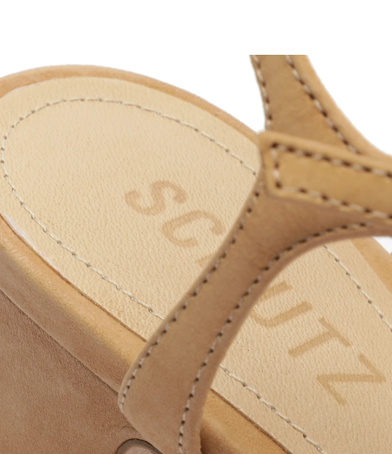 Schutz Keefa Suede Platform Ankle Strap Block Heel Sandals