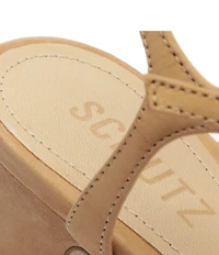 Schutz Keefa Suede Platform Ankle Strap Block Heel Sandals