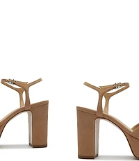 Schutz Keefa Suede Platform Ankle Strap Block Heel Sandals