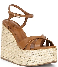 Schutz Keefa Wedge Leather Platform Sandals