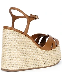 Schutz Keefa Wedge Leather Platform Sandals