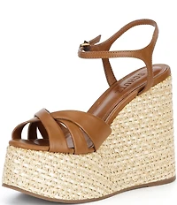 Schutz Keefa Wedge Leather Platform Sandals