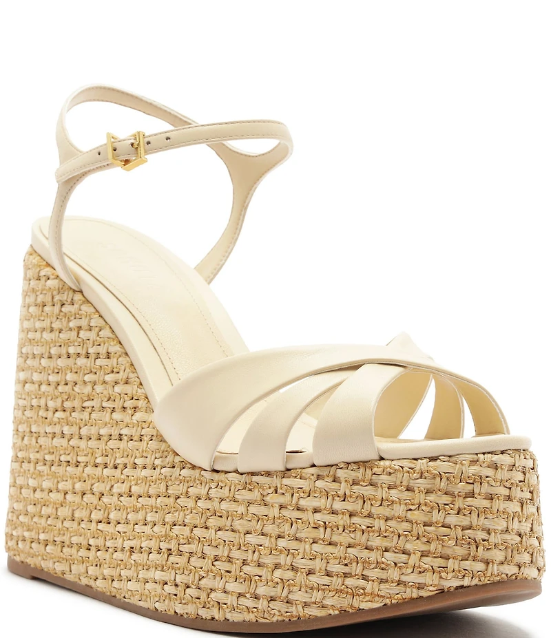 Schutz Keefa Wedge Leather Platform Sandals