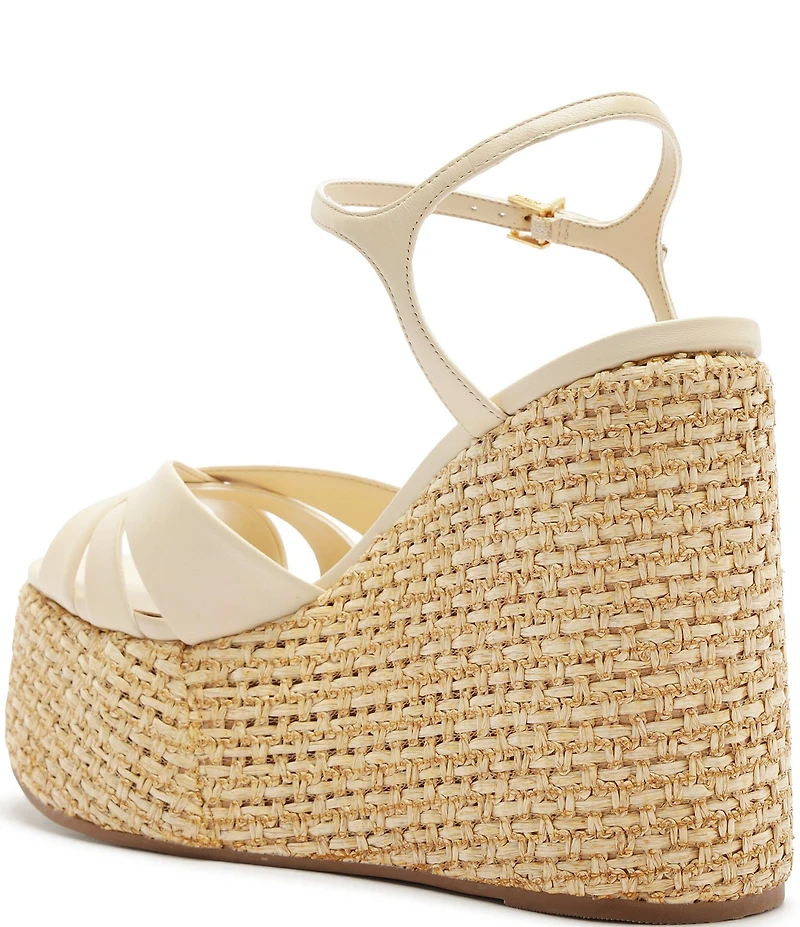 Schutz Keefa Wedge Leather Platform Sandals