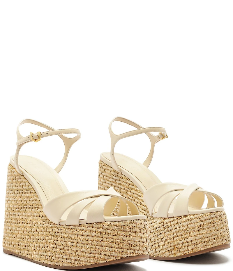 Schutz Keefa Wedge Leather Platform Sandals