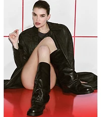 Schutz Keira Up Leather Fold Over Tall Boots