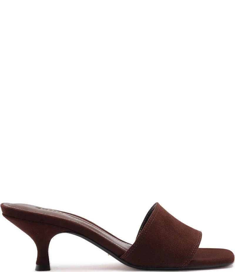 Schutz Kelsea Suede Slip On Square Toe Dress Slide Sandals