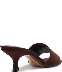 Schutz Kelsea Suede Slip On Square Toe Dress Slide Sandals