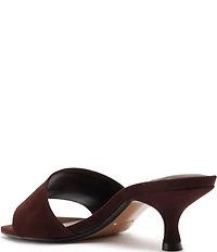 Schutz Kelsea Suede Slip On Square Toe Dress Slide Sandals