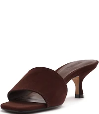 Schutz Kelsea Suede Slip On Square Toe Dress Slide Sandals