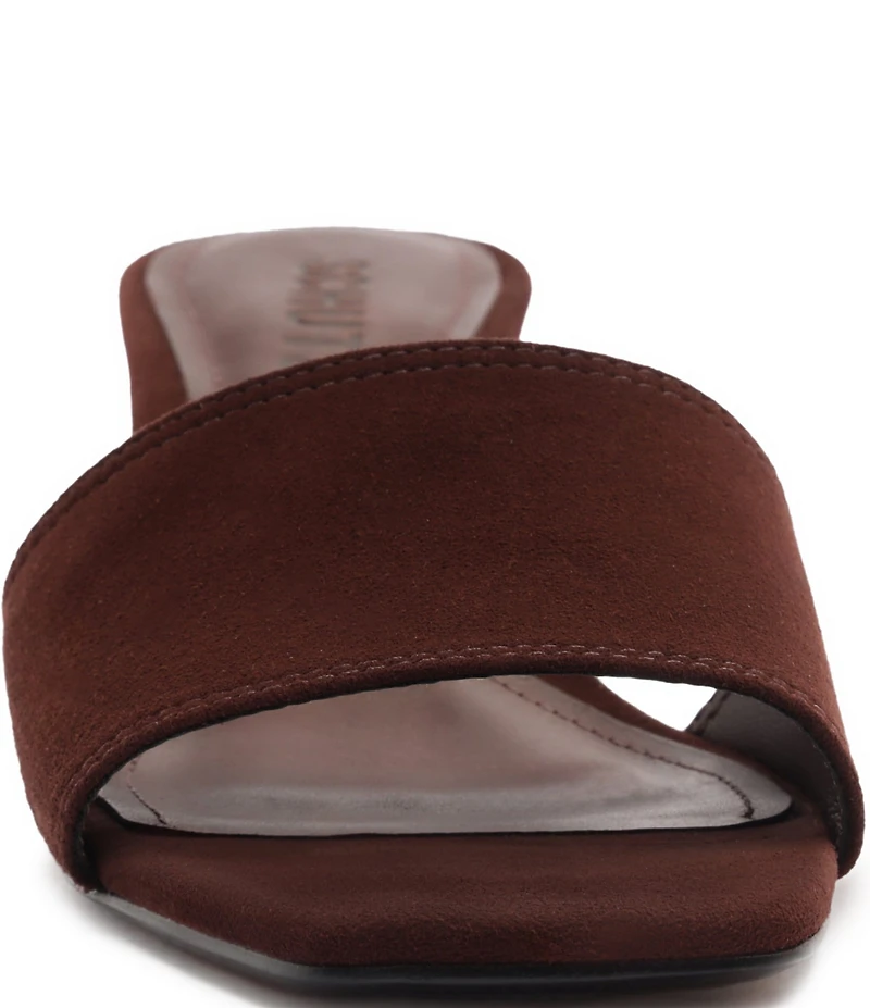 Schutz Kelsea Suede Slip On Square Toe Dress Slide Sandals