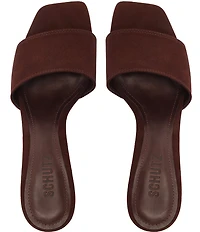 Schutz Kelsea Suede Slip On Square Toe Dress Slide Sandals