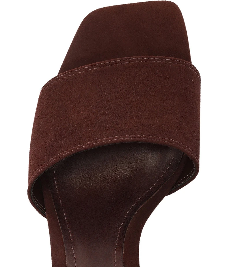 Schutz Kelsea Suede Slip On Square Toe Dress Slide Sandals
