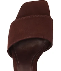 Schutz Kelsea Suede Slip On Square Toe Dress Slide Sandals