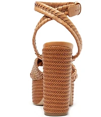 Schutz Khari Platform Woven Ankle Strap Dress Sandals