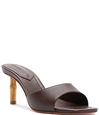 Schutz Leena Bamboo Leather Dress Slide Sandals