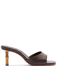 Schutz Leena Bamboo Leather Dress Slide Sandals