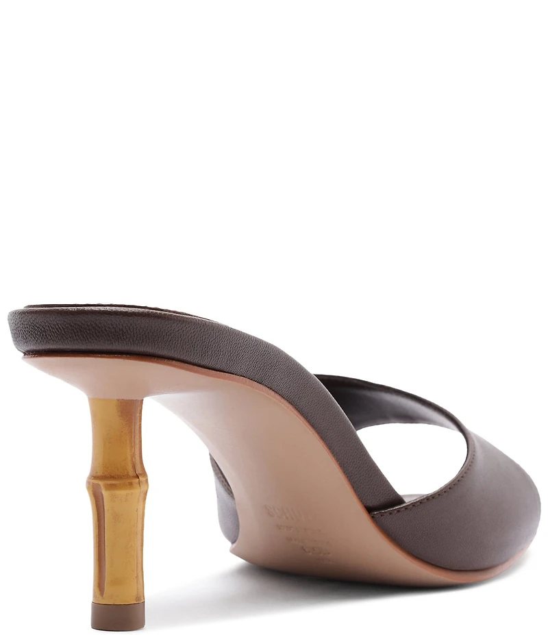 Schutz Leena Bamboo Leather Dress Slide Sandals
