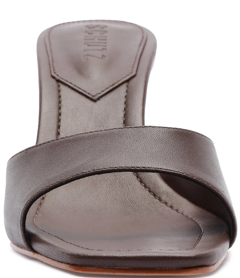 Schutz Leena Bamboo Leather Dress Slide Sandals