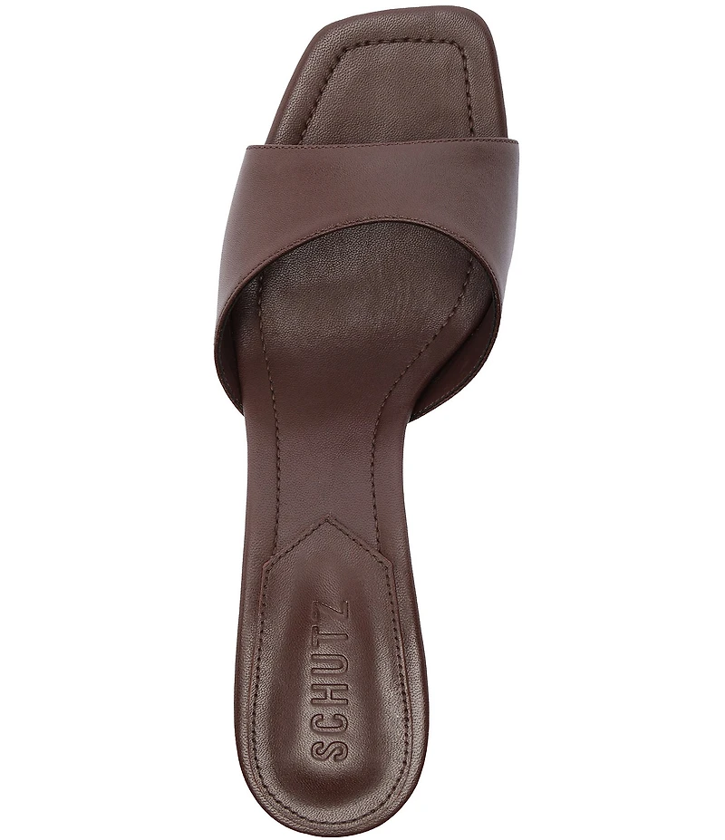 Schutz Leena Bamboo Leather Dress Slide Sandals