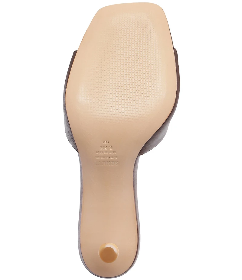 Schutz Leena Bamboo Leather Dress Slide Sandals