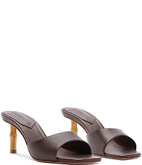 Schutz Leena Bamboo Leather Dress Slide Sandals