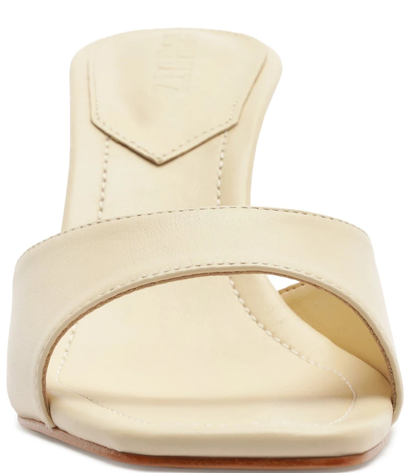 Schutz Leena Bamboo Leather Dress Slide Sandals