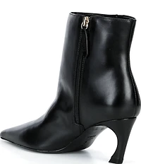 Schutz Lexi Leather Pointed Toe Booties