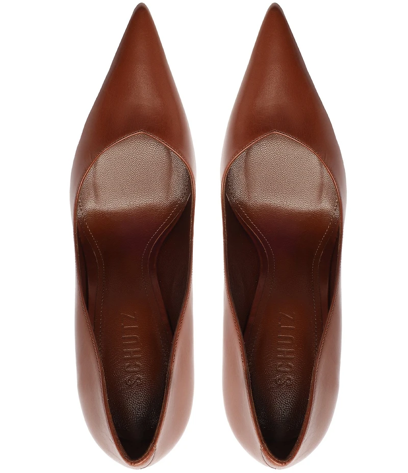 Schutz Lexi Leather Pointed Toe Pumps