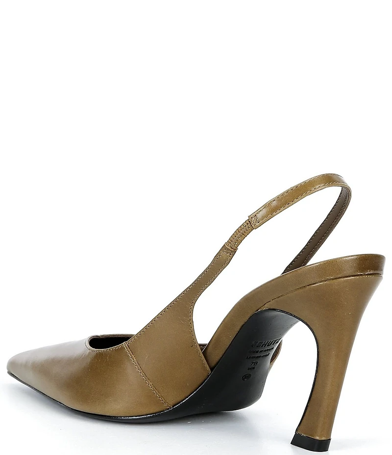 Schutz Lexi Leather Pointed Toe Slingback Pumps
